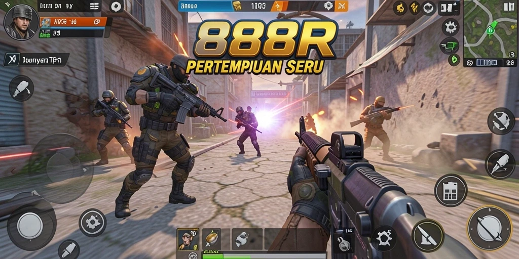 Gameplay seru dalam 888R yang penuh aksi dan strategi.