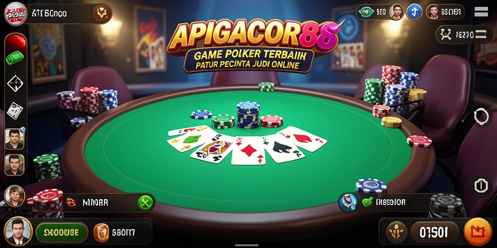 Screenshot gameplay APIGACOR88 yang menunjukkan suasana permainan Poker yang seru.
