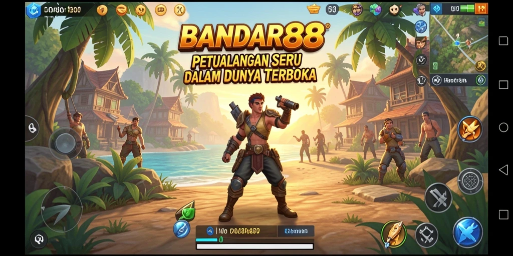 Screenshot gameplay <strong>BANDAR88</strong> menampilkan petualangan seru di dunia terbuka.