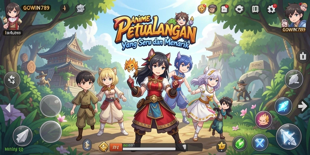 Screenshot utama GOWIN789 menampilkan karakter dalam aksi pertempuran yang epik.