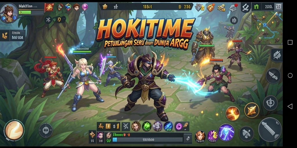 Screenshot gameplay HOKITIME menampilkan aksi pertempuran yang seru.