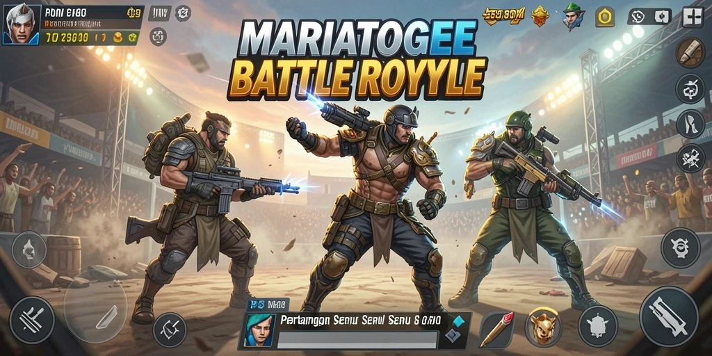 Tampilan gameplay seru dalam MARIATOGEL Battle Royale.