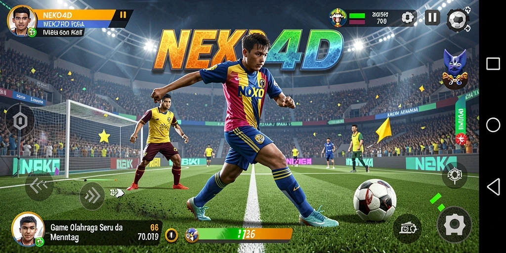 Screenshot NEKO4D menampilkan pemain beraksi dalam pertandingan olahraga yang seru.