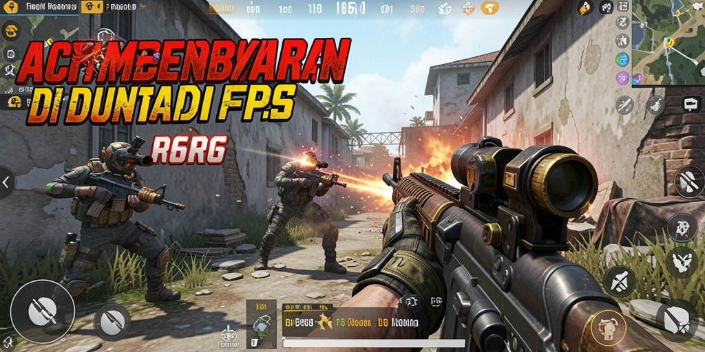 Screenshot R6R6 menunjukkan pemain yang beraksi dalam pertempuran FPS yang intens.