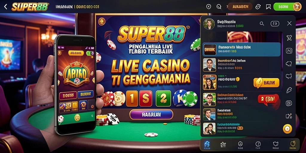 Gameplay mendebarkan <strong>SUPER88</strong> dengan dealer langsung dan suasana kasino nyata.