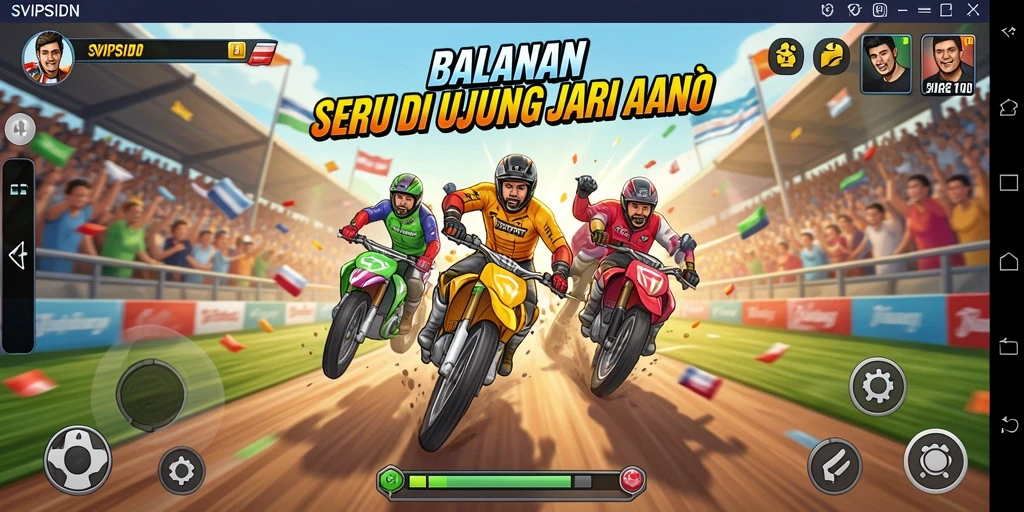 Tampilan menarik dari gameplay balapan seru di SVIPSIDN.