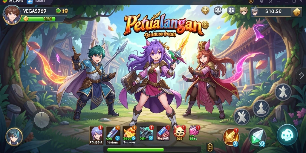 Tangkapan layar gameplay VEGAS969 menunjukkan pertempuran karakter yang epik.