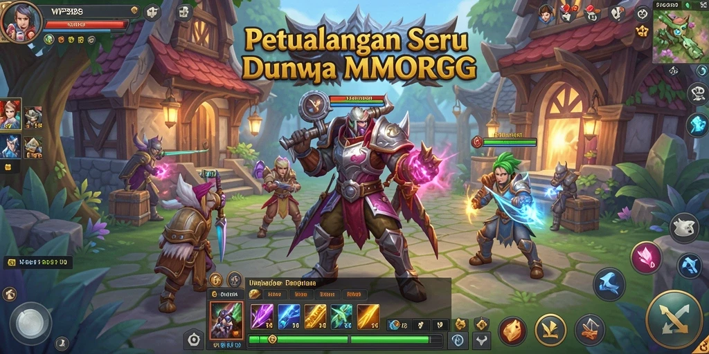 Tangkapan layar gameplay WP888 yang menunjukkan aksi seru dalam pertempuran MMORPG.